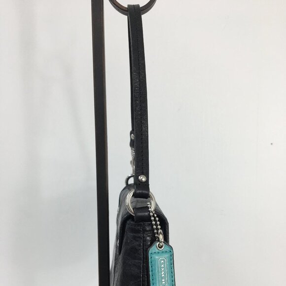 Coach Vintage Small Black Leather Bag Wristlet OS GREAT Condition - Picture 2 of 14